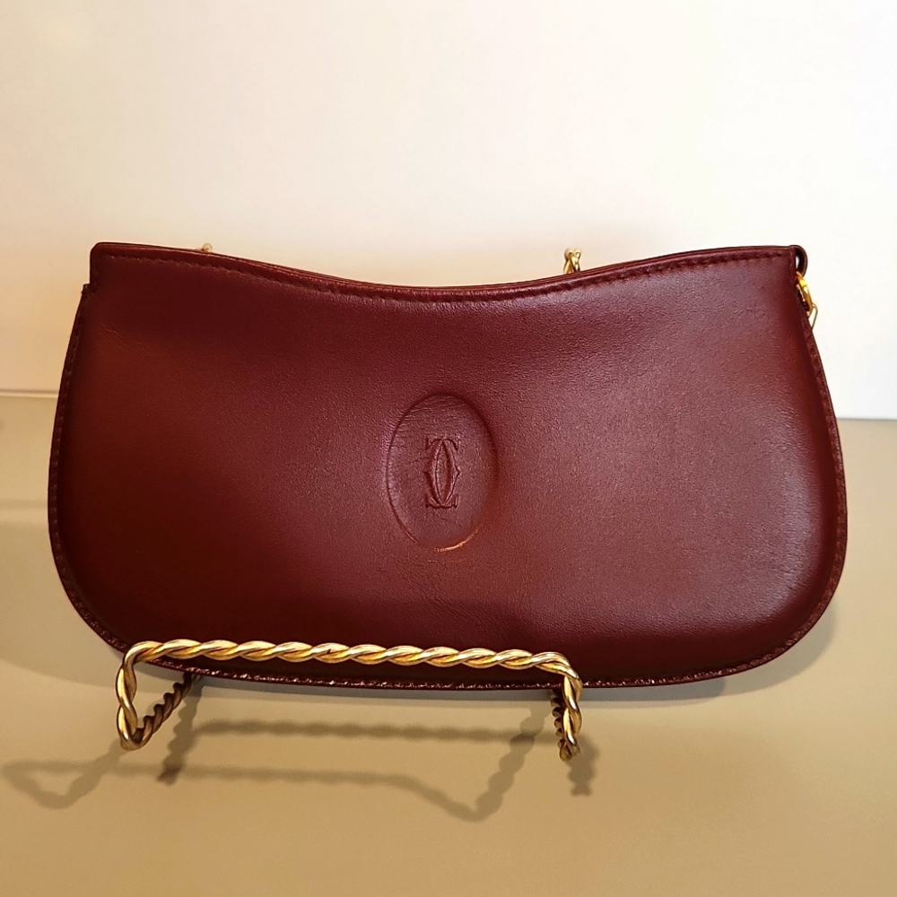 Cartier Vintage Bordeaux Leather Pouch